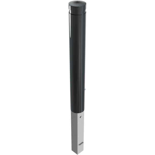 Bollard of aluminium | � 120 mm | removable, with triangular locking mechanismacc. with DIN 3223, self-engaging lockwith hot-dip galvanized ground socket part-no. 470.10approx. 500 mm below ground | height above ground 900 mmtotal length approx. 1200 mm